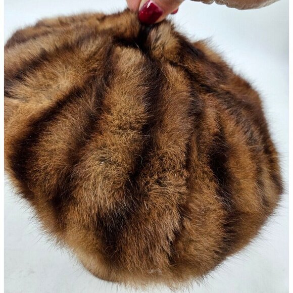 Vintage Peg Wolfington Brown Stripe Fur Womens Hat main image 6